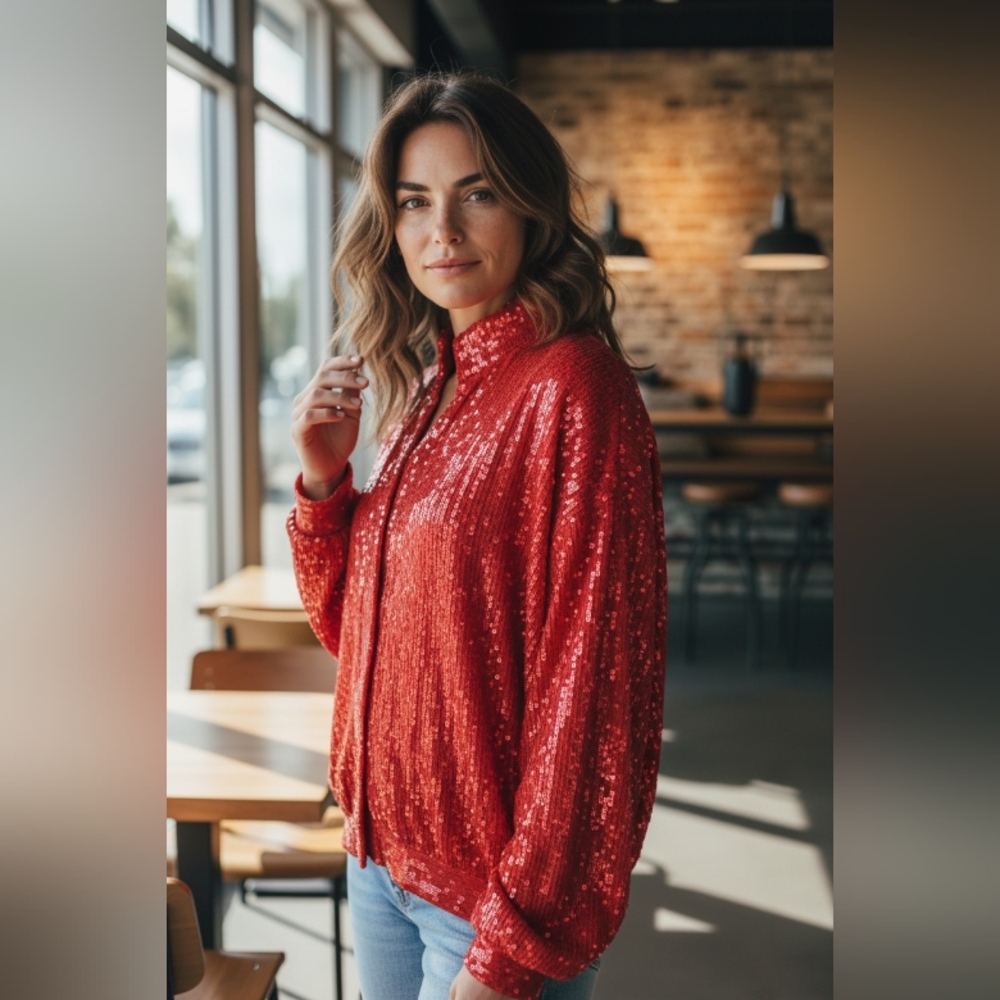 THE ICING TOP SEQUIN SPARKLE PURE SILK SIZE SMALL